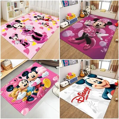 Minnie Mickey Mouse Carpet Bedroom Living Room Anti-Slip Doormat Floor Mat Rug • £8.38