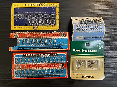 Lot Of 5 Vintage Sewing Craft Hooks Eyes & Loops Newey's Clinton USA 67 Sets! • $4.99