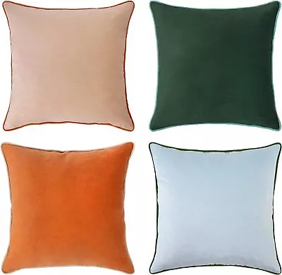 MONDAY MOOSE Throw Pillow Covers Cushion Cases Set Of 4 20x20 Inch Orange/Green • $39.43