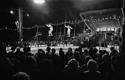 Tightrope Act Under Big Top Pinder Circus Paris France March 1968 Old Photo • $9