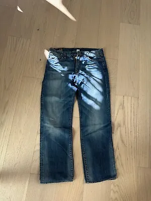 Lucky Brand Men's Size 33 Blue Bootcut Dark Wash Denim Jeans • $24.99