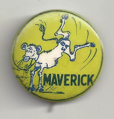 Vintage BSA Boy Scouts Of America Pin  MAVERICK W/ Gangly Calf Cow Has Backpaper • £9.63