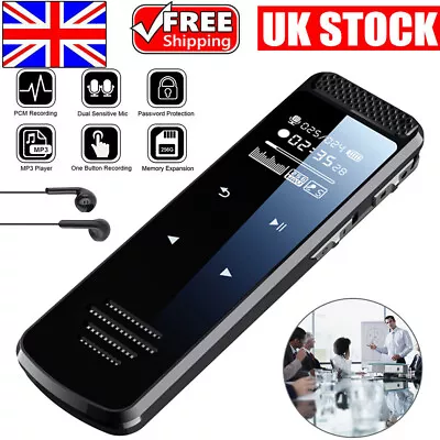 Rechargeable Digital Audio Sound Voice Recording Recorder Dictaphone MP3 Player • £17.95