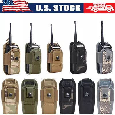 Tactical Molle Radio Pouch Case Walkie Talkie Pouch Holder Outdoor Mag Pocket • $7.92