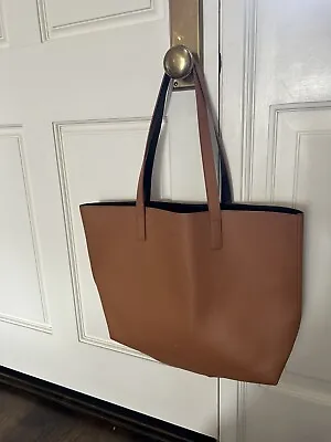 J. CREW FACTORY Faux Leather Tote Bag Purse Shoulder Camel Tan Large • $22.50