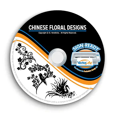 Chinese Floral Clipart Images -vector Clip Art -vinyl Cutter Plotter Graphics Cd • $24.95