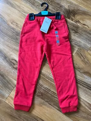 M&s Kids Red Jogging Bottoms - Age 5-6 Years - Bnwt - Elasticated Waist • £8