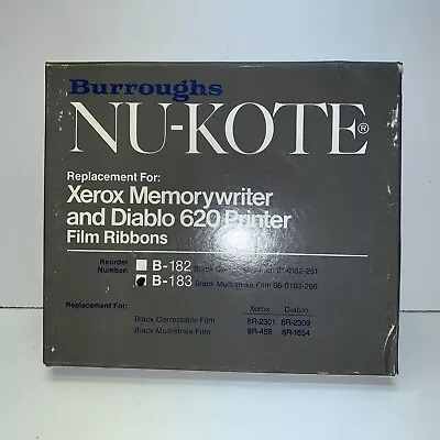 Burroughs Nu -Kote Xerox Memorywriter And Diablo 620 Printer Film Ribbons • $3.99