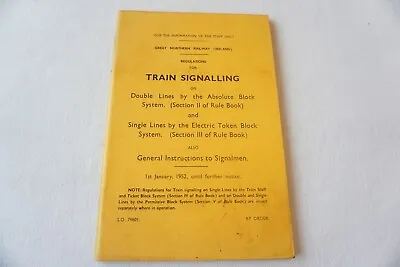 1952 CIE Irish Ireland Train Signalling Railway Rule Book Double & Single Lines • £29.99