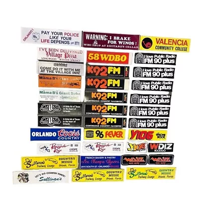 Vintage BUMPER STICKER Lot Of 35 ORLANDO Area 1980s UNPEELED Car Ads • $29.99