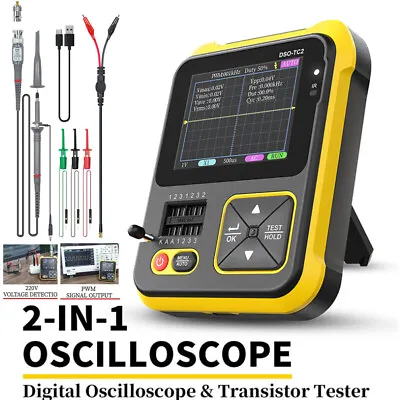 £65.99 • Buy 2 IN 1 DSO-TC2 LCR Digital Handheld Oscilloscope Transistor Tester PWM Adapters 