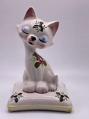 Vintage Enesco Cat On Cushion Pillow Salt And Pepper Shakers Hand Painted Japan • $22.50