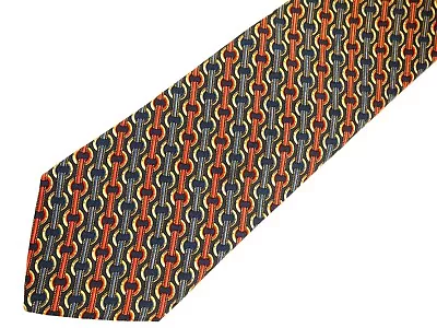 Brooks Brothers Makers Mens Necktie Tie Navy Blue Laces Chain Link 59  • $10.19