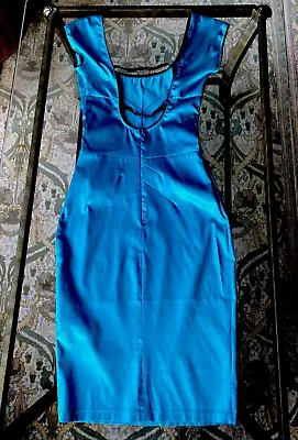 D&G Dolce & Gabbana Y2K Vintage Silk Sateen Open Back Dress 40 Fit 2-4 Emerald • $350