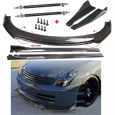 Carbon Fiber Front Bumper Rear Splitter Spoiler Side Skirt For Infiniti G35 G37 • $169.99