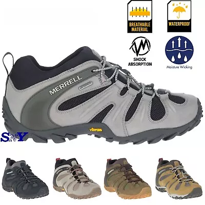 Merrell Men's Waterproof Shock Absorbing Moisture Wicking Hiking Leather Shoes • $149.99