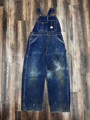 Old Hickory Vintage Sanforized Blue Denim Low Back Detatchable Overalls  36x31 • $160