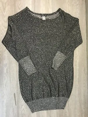 £21 • Buy Venus Womens Sz Small Black Long Sleeve Dress Metallic Threads Sequins