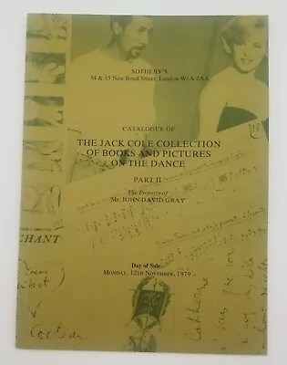 Sotheby's Auction Catalogue Of Jack Cole Collection Part II Marilyn Monroe 1979 • $19.99