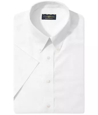 Club Room Mens Wrinkle Resistant Button Up Dress Shirt White 14.5 • $4.95