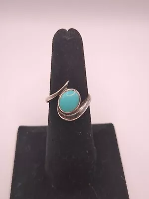 Elegant Vintage Southwest Sterling Silver Turquoise Cocktail Ring Sz7 • $34.99