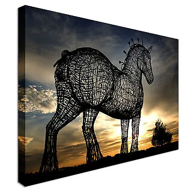 £17.99 • Buy Horse Sculpture Glasgow Canvas Wall Art Picture Print
