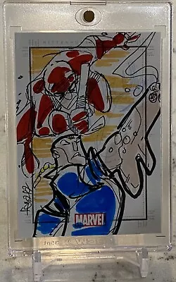 Daredevil & Punisher 2010 Marvel Heroes & Villains Sketch Card By Ed Ferrara 1/1 • $89.95