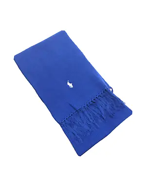 Polo Ralph Lauren Men's Blended Wool Classic Logo Scarf Blue One Size • $19.99