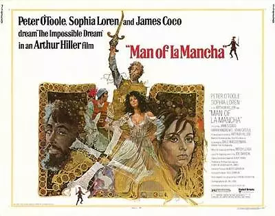 MAN OF LA MANCHA Movie POSTER 22x28 Half Sheet Peter O'Toole Sophia Loren James • $17.98