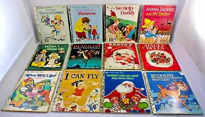 Vintage Little Golden Books Lot ( 12 ) Daddy Christmas & Growing Up 1961 - 1982 • $8.99