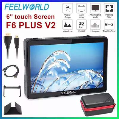 FEELWORLD F6 PLUS V2 Touch Screen DSLR Video Monitor 3D LUT HDR 4K HDMI Full HD • $242.99