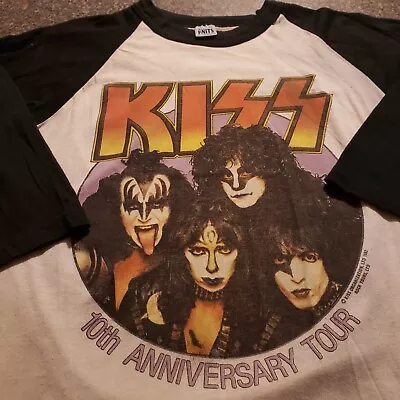 KISS Vintage 80's Concert Tour Raglan 1983 W/makeup Vinnie Vincent Eric Carr • $85