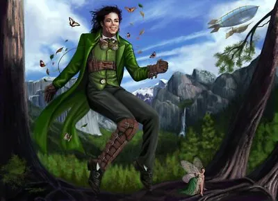 Signed Steampunk Peter Pan Michael Jackson 13 X17 Medium Artwork Reproduction • $25