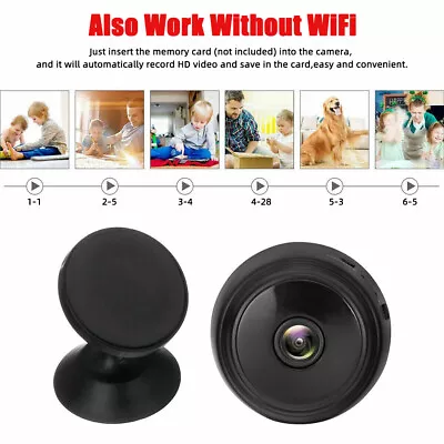 Mini Wireless Hidden Spy CamerasecurityHome Security 1080P HD Night Vision Cam • $12.01