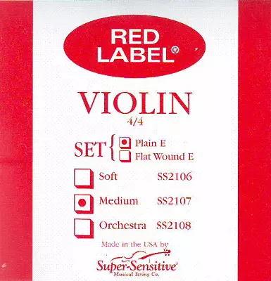 Super Sensitive SS2107E Red Label Medium Violin Strings 4/4 • $24.99