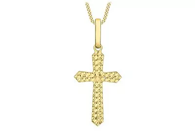 Embossed Cross Pendant 9ct Yellow Gold • £36.83