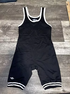 MatMan Singlet Wrestling Gear Lifting/MMA Adult Size XS Black White Trim Small • $29