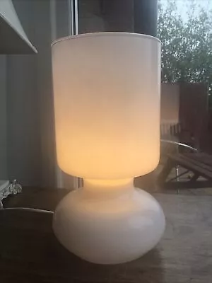 IKEA LYKTA Retro Vintage White Mushroom All Glass Lamp Light 25CMS TALL  • £20