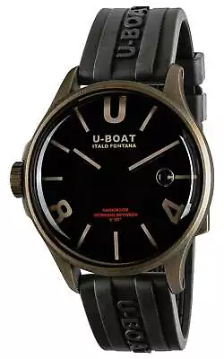 U-Boat Darkmoon Bronze PVD Black Dial Black Rubber Strap Quartz Mens Watch 9548 • $779