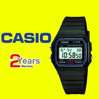 Casio F-91W-1YER Men's Resin Digital Watch With Alarm For Men And Boys-Day&Date • £5.99