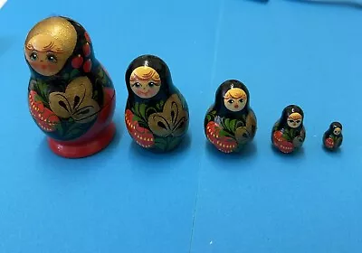 5 Vintage Russian Matryoshka 🪆 Dolls Tallest 9 Cm • $6.82
