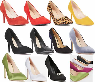 £14.99 • Buy Ladies Womens High Stiletto Heel Pumps Work Smart Party Pointed Court Shoes Size