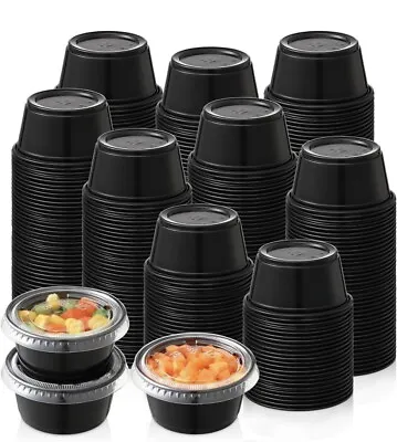 2.0 Oz [200 Cups] Black Plastic Portion Cups Without Lids • $8.99