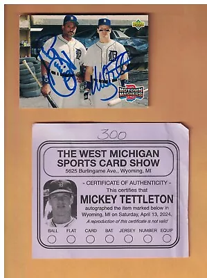 Cecil Fielder Mickey TETTLETON Autographed 1993 UPPER DECK BASEBALL CARD SIGNED • $69.95