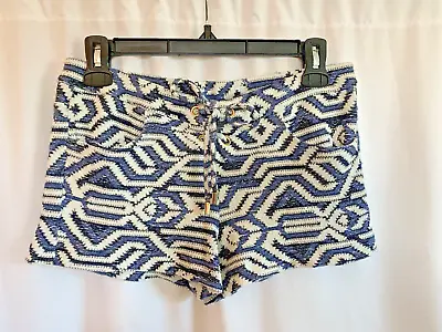 Melissa Odabash Blue White Knit Shorts - Size Medium • $24.95