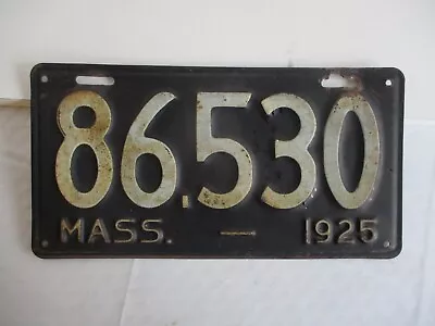 1925 Massachusetts License Plate Tag 86530 • $22