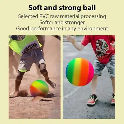 8.5 Inch Rainbow Playground Ball For Kids Soft  Bouncy Kick Ball For ParkBeach • $17.38