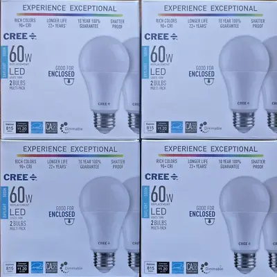 8 Bulbs Cree Exceptional Series 60W Day Light (5000K) A19 Dimmable LED The Best! • $37.77