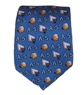 VINEYARD VINES LTD Boys Blue Basketball Silk Tie HANDMADE USA 50 / 3  EC • $35.98