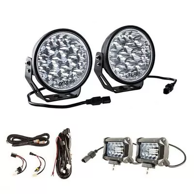 Kings 7” LED Driving Spot Lights + Smart Harness Kit +  4  LED Light Bar Offroad • $118.90